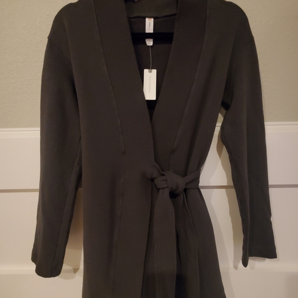 Anthropologie Daily Practice Wrap Cardigan, Organic Cotton, Black, Small, NWT - Picture 5 of 13